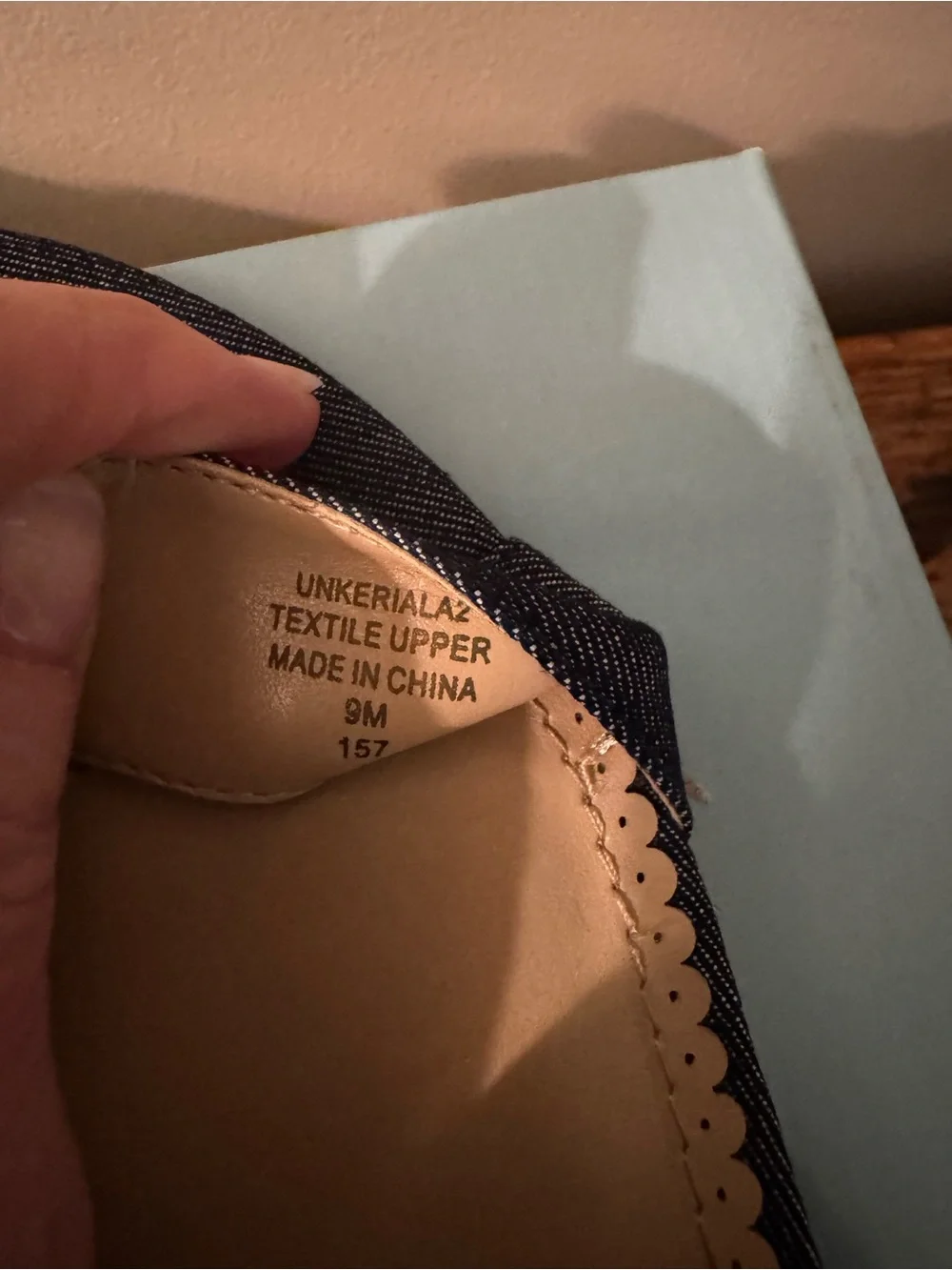 Unisa Navy Denim Two-Band Slide Sandal, size 9